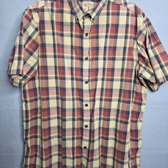 3 Red Head Brand Co Mens Sz XL Button Front Shirt Multi Plaid Cotton - Picture 2 of 10